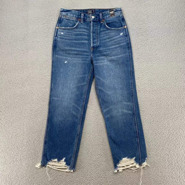 Abercrombie Jeans Womens 2/26 Short Annie Ankle Straight High Rise Button Fly