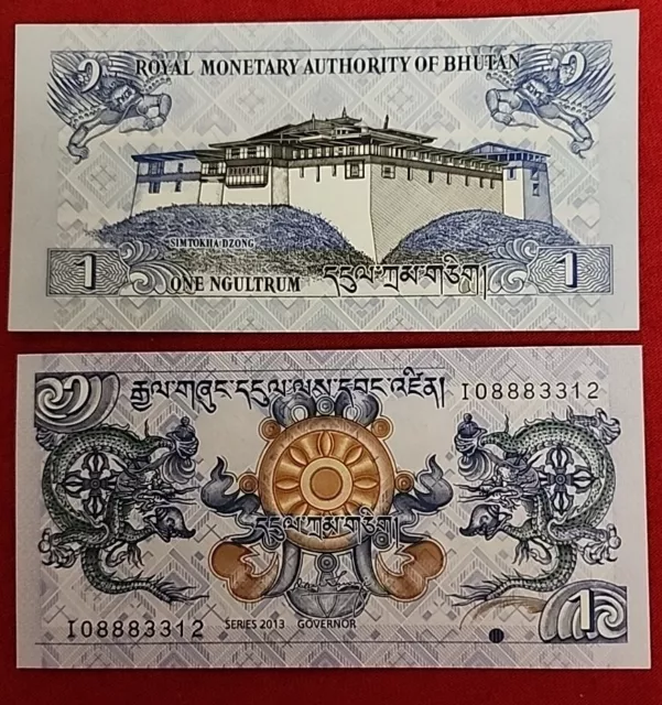 Bhutan 1 Ngultrum 2013 Uncirculated Banknote Currency Money