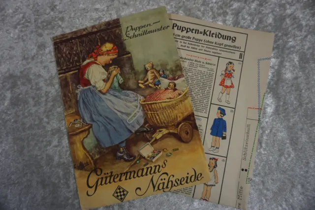 Puppen Schnittmuster Gütermanns Nähseide 1950er Retro Vintage