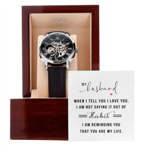 To My Husband to be - Openwork Watch With Card,  Valentine's Day Gift from Wife