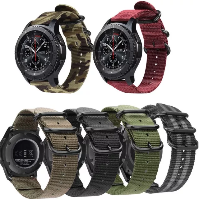 For Samsung Galaxy Watch 46mm SM-R800/SM-R805 Sport Watch Band Woven Nylon Strap