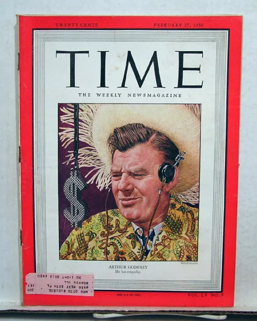 Feb 27, 1950 TIME Magazine- Arthur Godfrey VG- Back Cover Damage