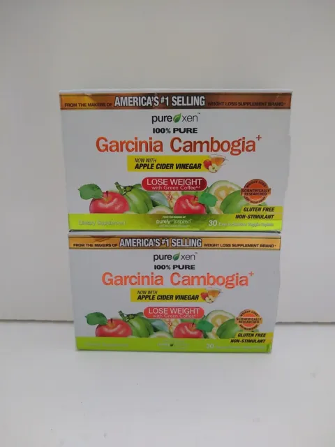 2 Pure Xen Garcinia Cambogia Green Coffee Supplement Exp Feb 2024 Total 60 Ct