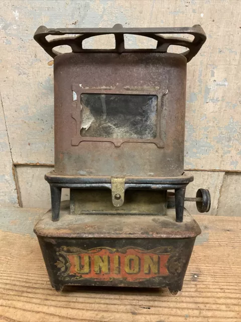 Vintage GAME JR Sad Iron Heater nickel trim Kerosene