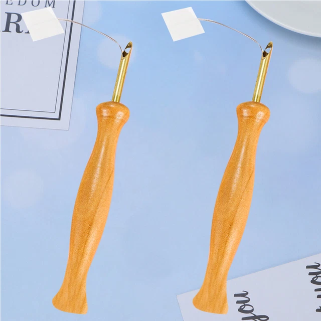 Aguja de poker de madera suministros bordado aguja de coser