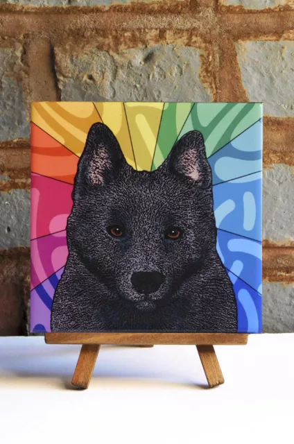 Schipperke Ceramic Coaster Tile