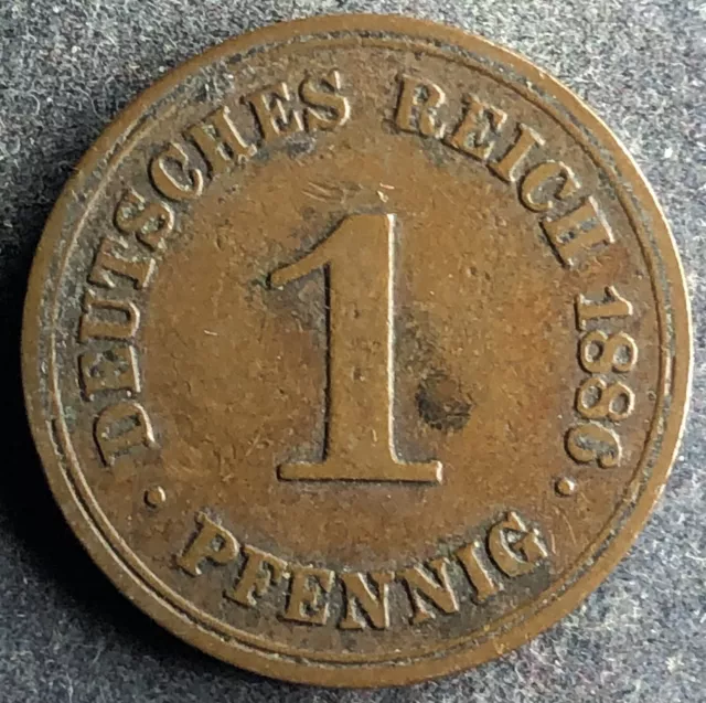 1 Pfennig 1886 A Deutsches Reich Wilhelm I KM#1 K311023/0E 2