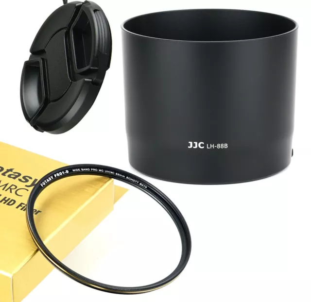JJC Bayonet Lens Hood 82mm MRC Nano UV Filter + Cap Canon RF 600mm f11 IS STM