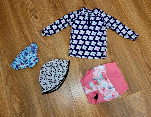 #33 Enorme pacchetto di abiti estivi per bambine età 9-12 mesi pantaloncini con pappe top 10