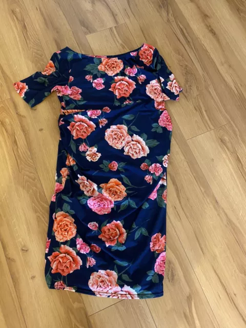 ASOS maternity dress size 14 navy and pink floral