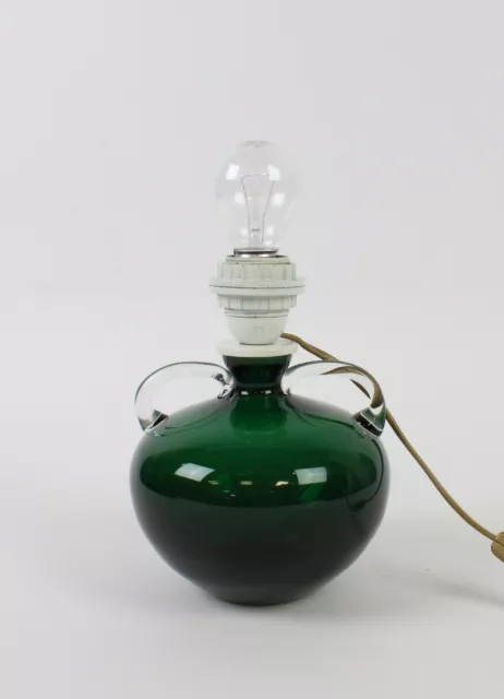 Kleine Tischlampe 70er-Jahre Glas grün (J044I9)