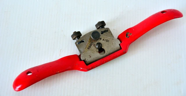 Good Record No A151 Spokeshave 10" adjustable blade curved face Red colour