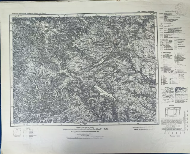 Landkarte Meßtischblatt Deutsches Reich 1894/1938 Freiburg Breisgau 644