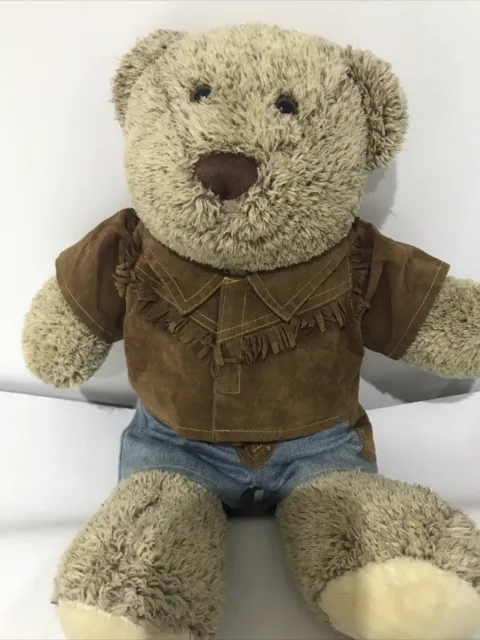 THE BEAR FACTORY Cowboy Bear Jeans Suede Jacket 16 inches Used Good ...