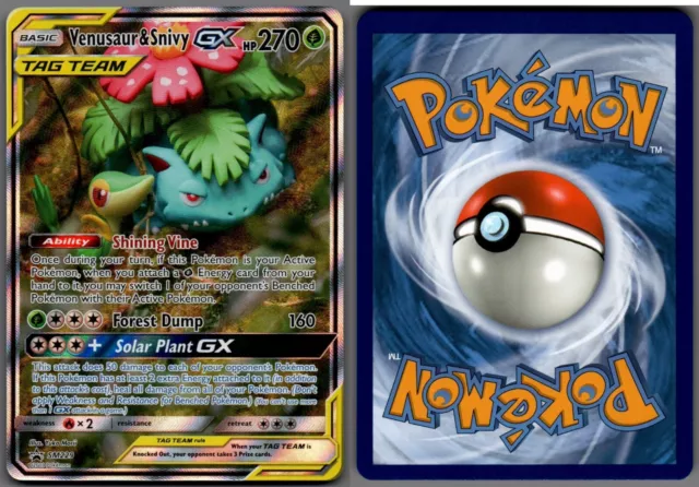 2019 Pokemon, Sun & Moon Promos, #SM229 Venusaur & Snivy GX, Black Star Promo