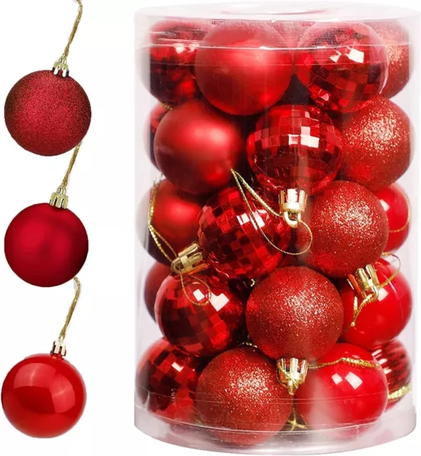 60 Pieces Clear Flat Ball Christmas Ornaments 3.15 Inch Plastic Fillable  Hanging