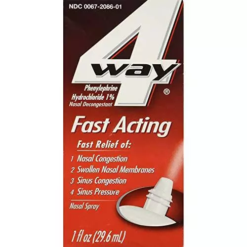 4 Way Fast Acting Nasal Spray - 1 oz, Pack of 6