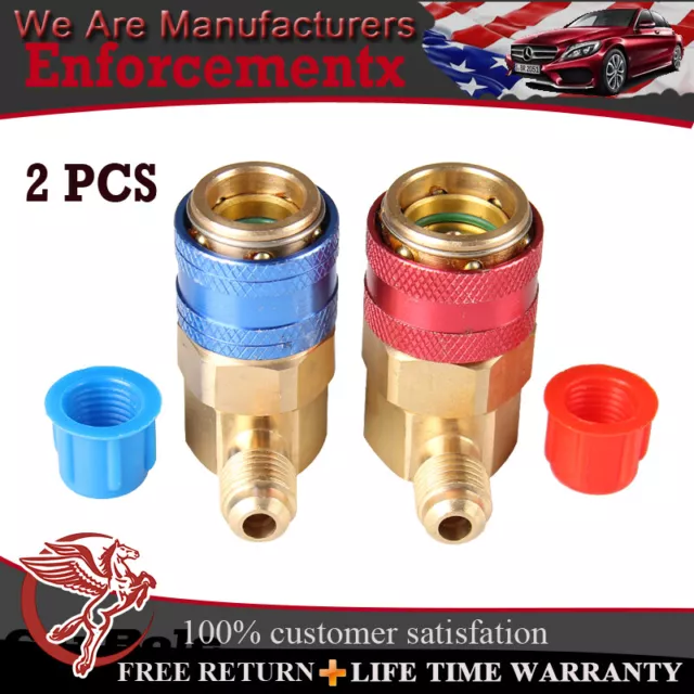 Quick Connector Adapter Coupler Auto High/Low AC Manifold Gauge 2PCS/Set Gauges