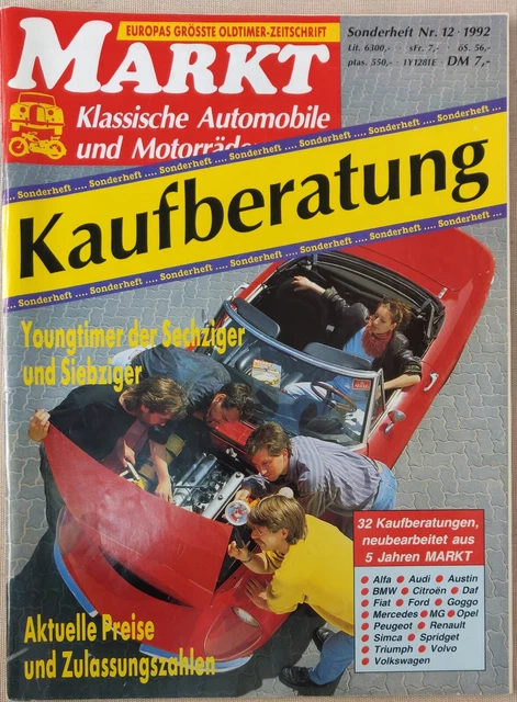 Oldtimer Markt  Sonderheft Nr. 12  1992  "Kaufberatung Youngtimer der 60er+70er"