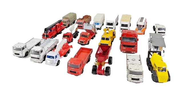 Lot De Voitures Majorette Miniatures – Set Avec F1, Caravane, Bus, Citerne, Occasion