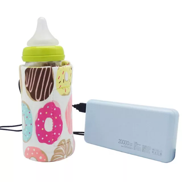 Tragbarer Flaschenwärmer Heizung Reise Baby Kinder Milch Wasser USB Cover PoucPE