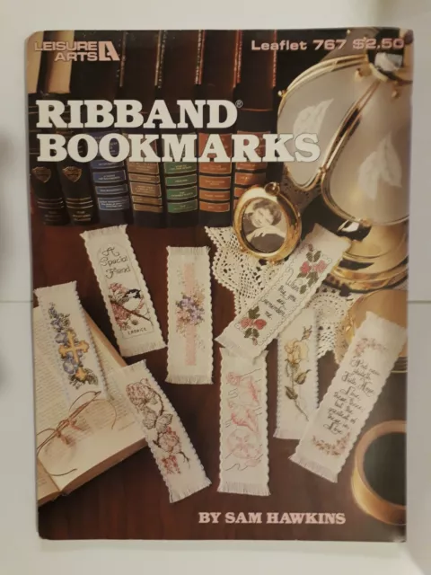 Leisure Arts Cross Stitch Chart 'Ribband Bookmarks' 8 designs Leaflet 767, Rare!