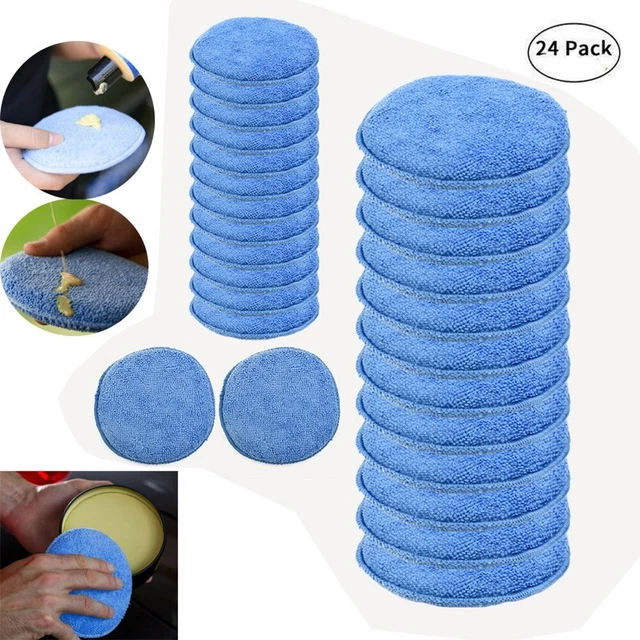 24 Stück 5 Zoll Auto Applikator Reinigung Schaumstoff Pads Mikrofaser Wachsen