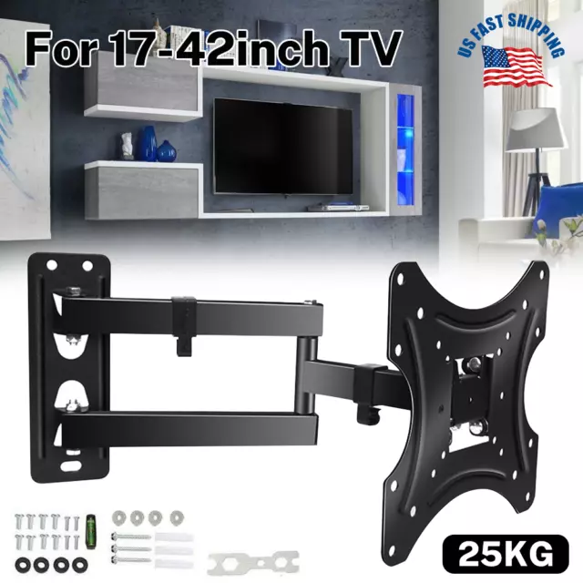 Lcd Led Tv Wall Mount Bracket Full Motion Swivel 17 22 24 26 32 37 40 42 Inch