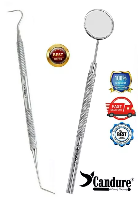 2 pièces kit d'examen dentaire sonde dentaire grattoir dentaire miroir dentaire kit outils