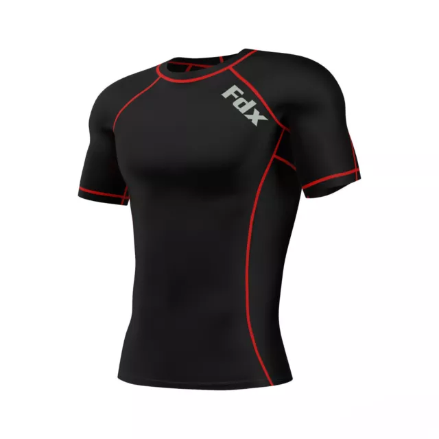 Mens-Compression-Armour-Base-Layer-Top-Half- Sleeve Thermal Gym Sports Shirt FDX 2
