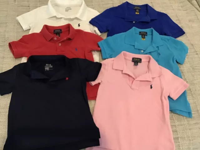Lot Of 6 Polo Ralph Lauren Toddler Boy Size 2/2T Polo Shirts Used Condition