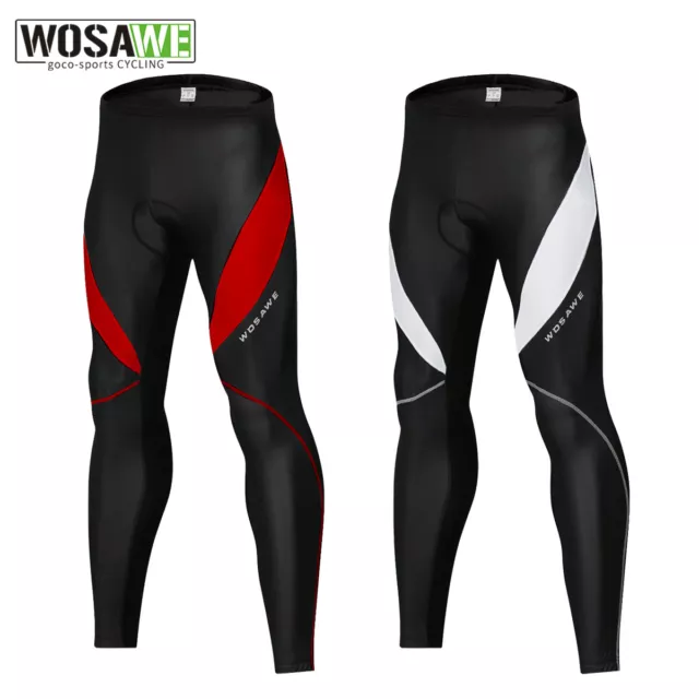 WOSAWE Mens Cycling Tights Bike Compression Padded Trousers Sport Pants Leggings