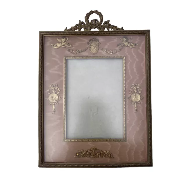 Antique Brass French Louis XVI Gilt Ormolu Picture Frame Stern Brothers NY 10x8
