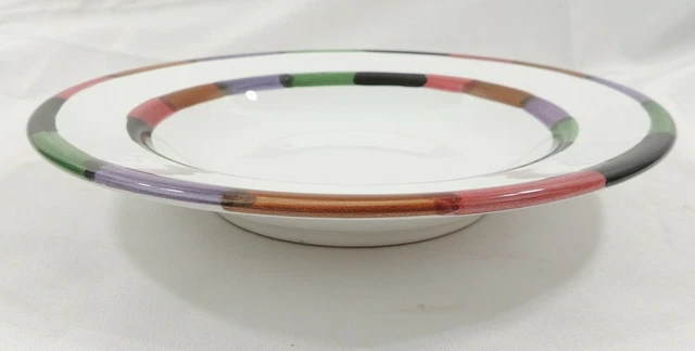 CIRCO FESTIVE STRIPE by Goldsmith Deruta of Italy Rimmed Pasta Soup Bowl 9 3/4"