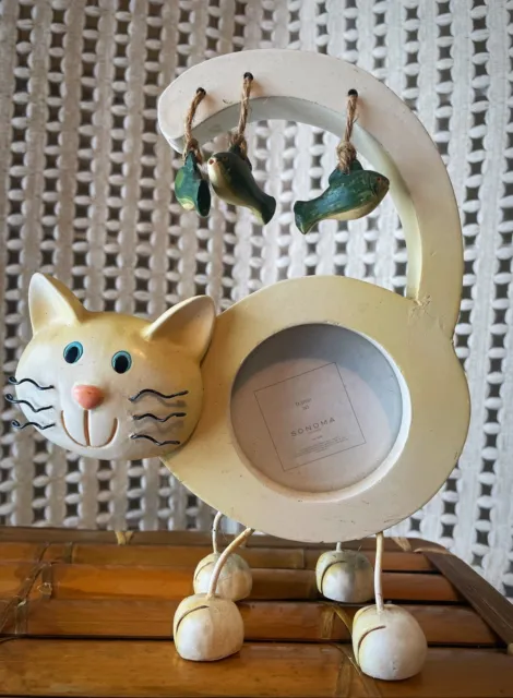 Cat picture frame. Is Has Whiskers, Legs And Dangling Fish ‘Sonoma’ Whimsical