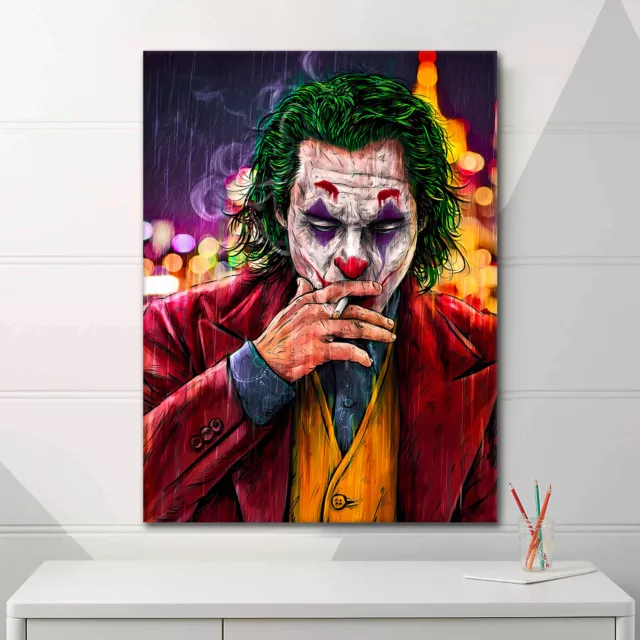 Quadro su tela poster vetro acrilico pop art Joker Batman DC Comics fumo 3