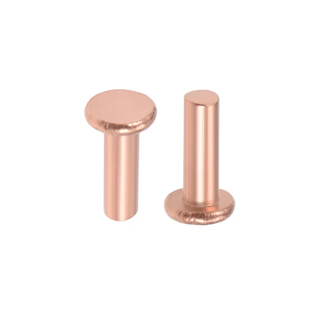 25Pcs 5/32"x15/32" Tête plate Cuivre Rivets solides attaches