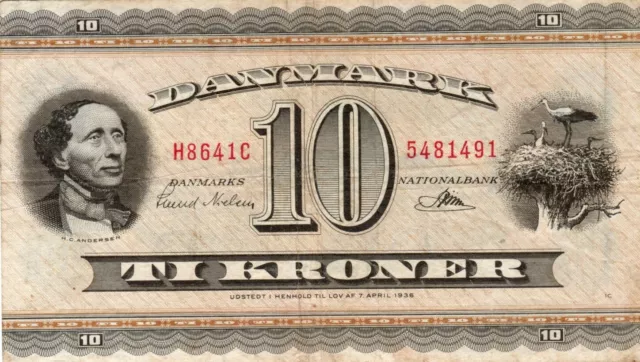 Banknote Denmark 10 Kroner 1963 P44w