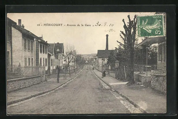 CPA Héricourt, Avenue de la Gare 1914