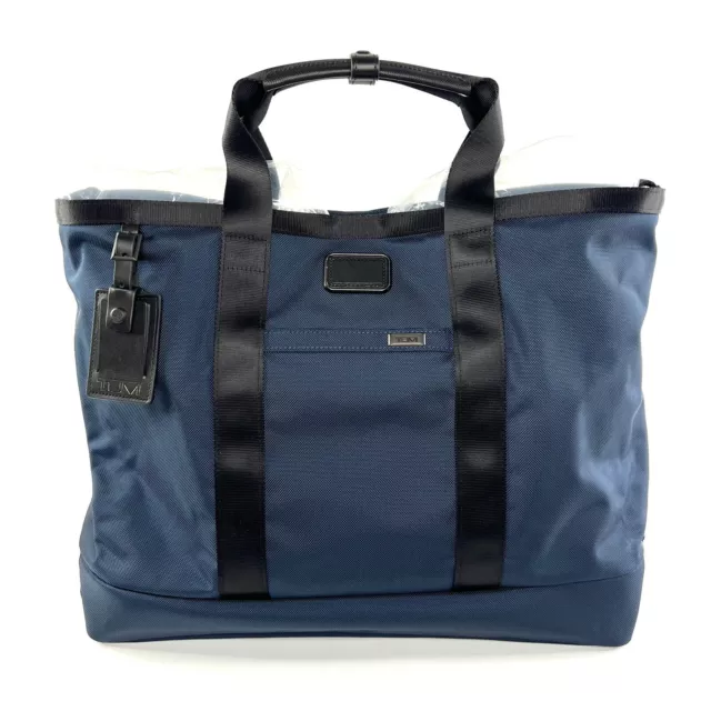 TUMI Alpha 3 Extra Large Carryall Tote Navy Blue Weekender Pool Beach Bag