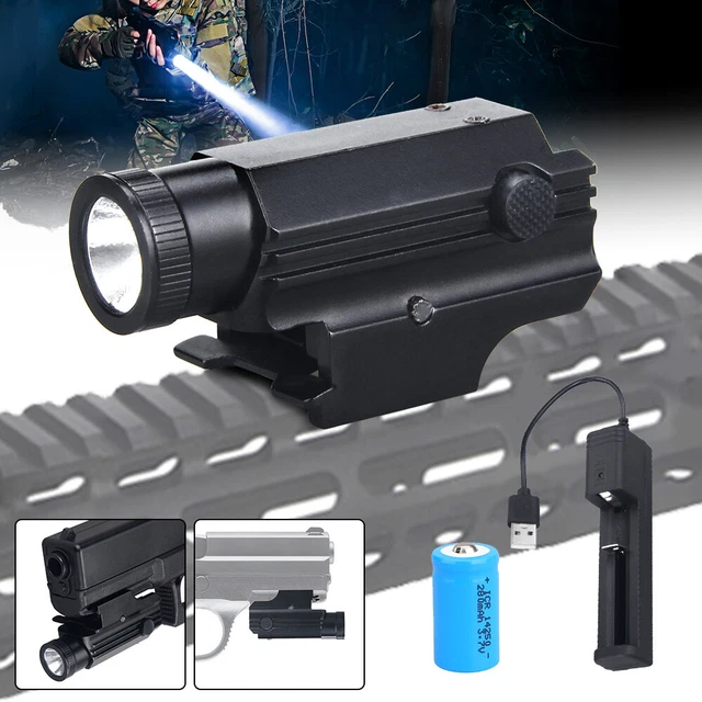 800 LUMEN TACTICAL WeaponMounted LED Strobe Light Pistol Flashlight