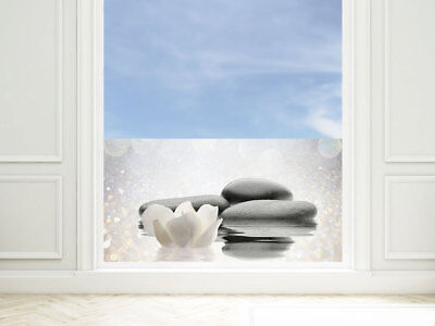 Sichtschutz Fensterfolie Sichtschutzfolie für Badezimmer Steine Blumen 