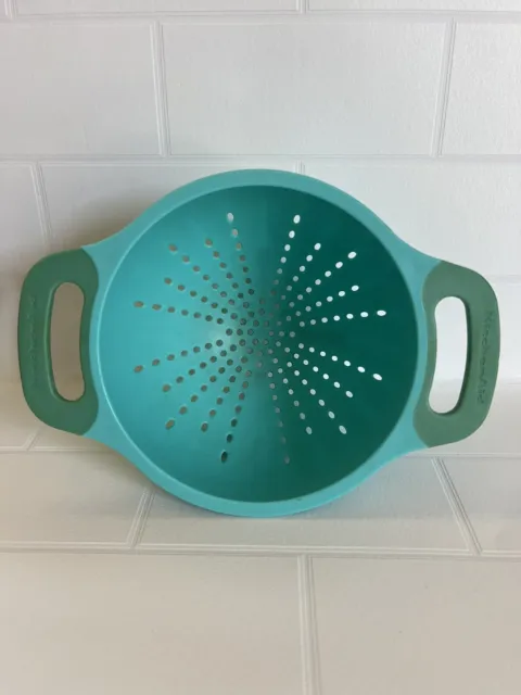 KitchenAid Colander Orange Strainer Spaghetti Pasta Vegetables Fruit Rinse Blue