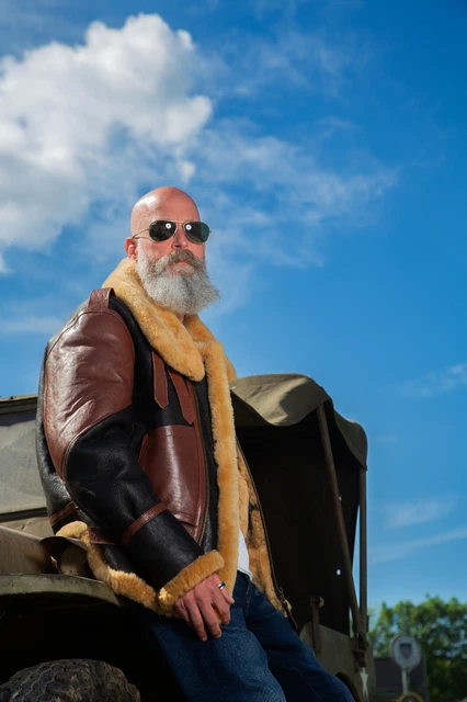 Noble House Pilotenjacke Leder Fell Bw Lederjacke Flieger Schwarz