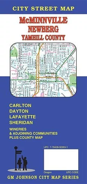 City Street Map of McMinnville, Newberg & Yamhill County, Oregon, by GMJ Maps