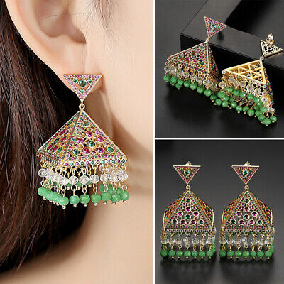 Ethnic Bridal Bell Jhumka Drop Dangler Earrings Party Fashion Women Jewelry Gift