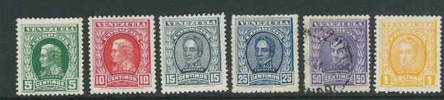 Venezuela 1911 Miranda, Urdaneta, Bolivar (Sc 250-55) F/ VF MH / D'Occasion