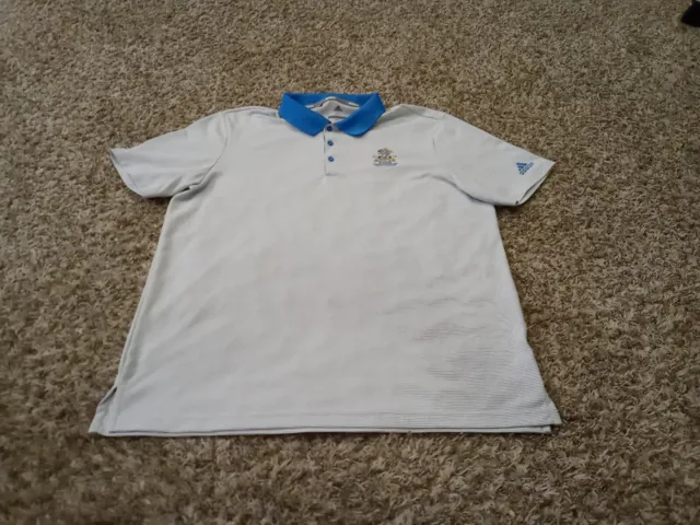 Adidas Golf 100th PGA Championship Bellerive Shirt Mens XL Blue Striped Polo