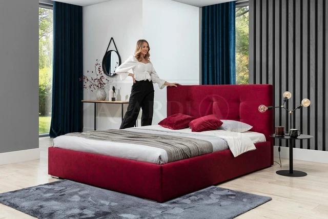 Lit Capitonné Lits Rembourrage Design Hôtel Double Luxe 180x200cm, Neuf