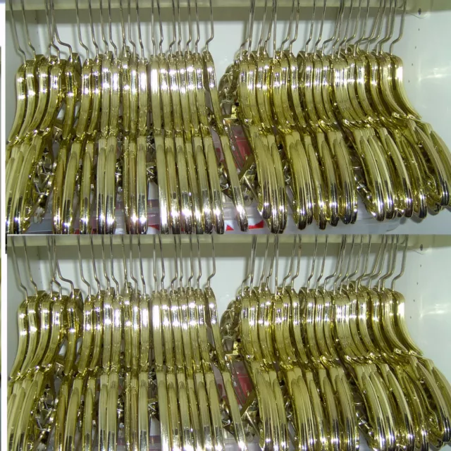 10x Kleiderbügel gold + Steg Metall / Kunststoff gold - 10 Stück neuw. Lagerware